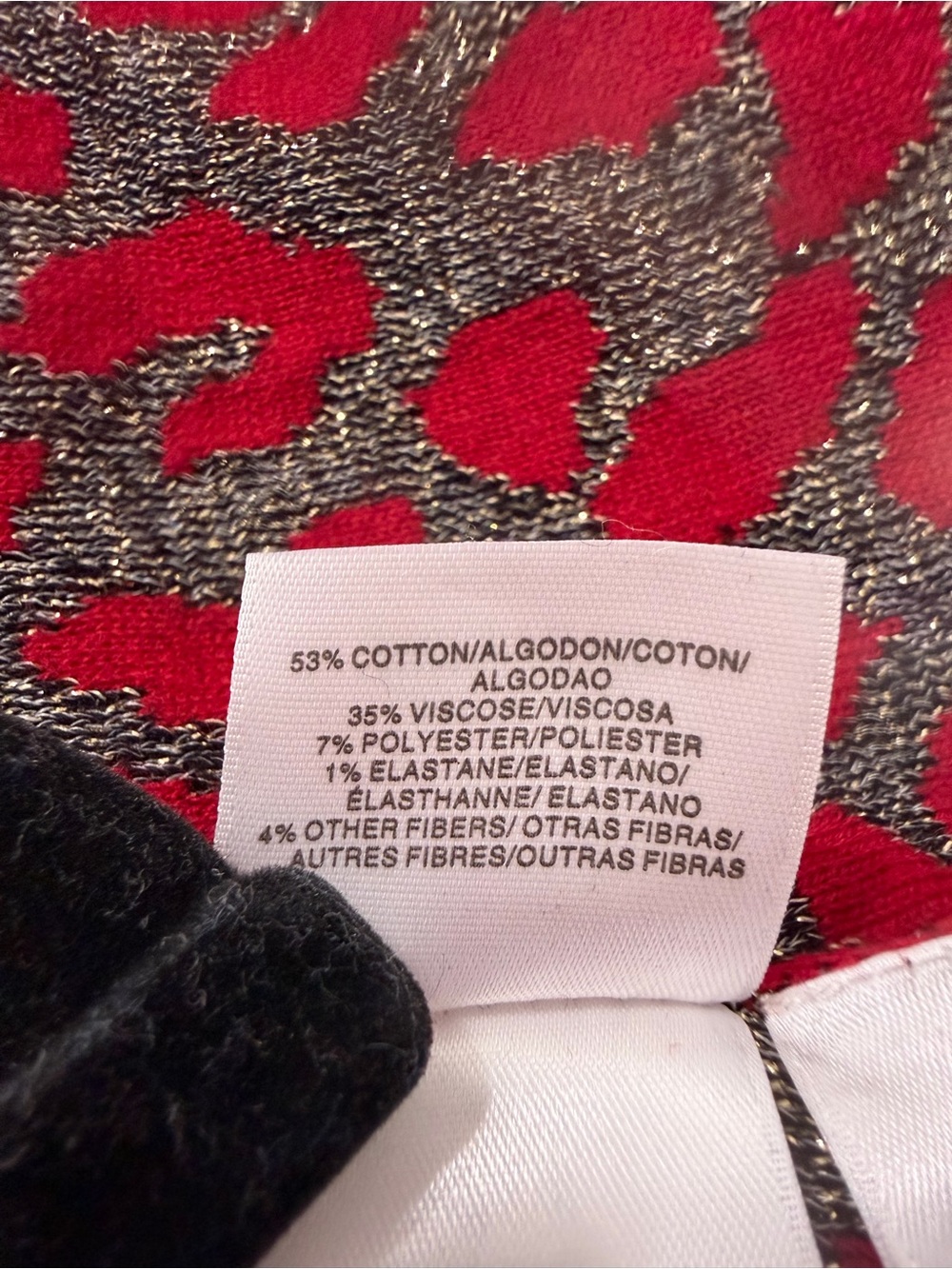 Kasper Red and Silver Leopard-Print Open Cardigan - Picture 4 of 6